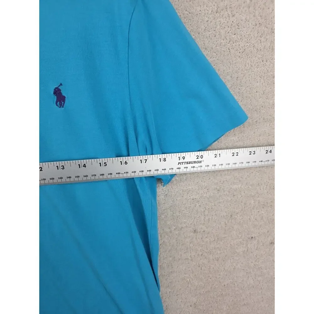 Polo Ralph Lauren Turquoise Blue Crew Neck Short Sleeve Cotton T-Shirt Size M - Picture 7 of 9